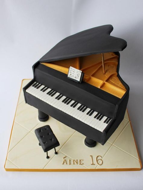 Grande Piano, Bolo Musical, Piano Cake, Music Themed Cakes, Piano Cakes, Music Cakes, Music Cake, Specialty Cakes, Grand Piano