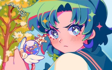 Artist: SAVI @savisavichan (IG) Sailor Moon Fan Art, Images Kawaii, Sailor Moon Aesthetic, Retro Anime, Sailor Neptune, Sailor Moon Manga, Sailor Mercury, Sailor Moon Art, Pretty Guardian Sailor Moon