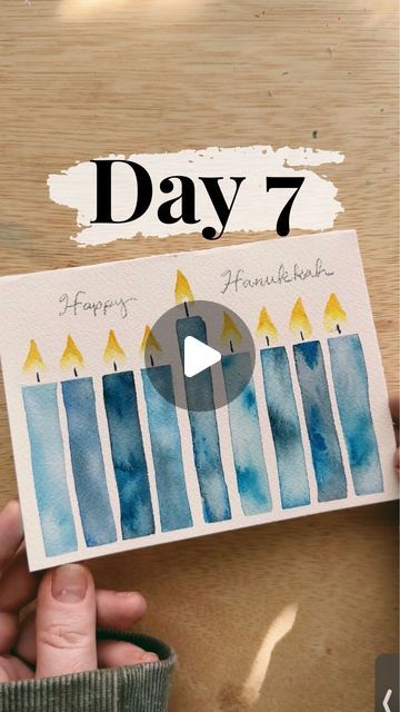 Kristin Van Leuven | Watercolor artist and instructor on Instagram Hanukkah Cards Handmade, Watercolor Candles, Watercolor Holiday Cards, Skip It, To All My Friends, Hanukkah Cards, Christmas Card Art, Watercolor Lessons, Holiday Design Card