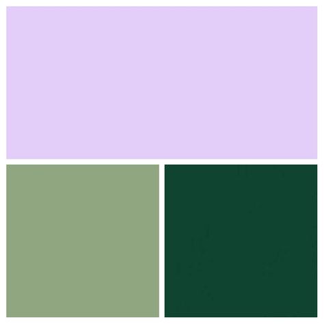 Camas’s colors- lavender/lilac, sage green, hunter green Lilac And Emerald Green, Lilac And Green Interior, Lilac And Sage Green Aesthetic, Hunter Green And Lavender Wedding, Sage Green And Purple Quince, Sage Green And Lilac Party Decor, Lilac And Green Room, Lavender Green Aesthetic, Lilac And Sage Aesthetic