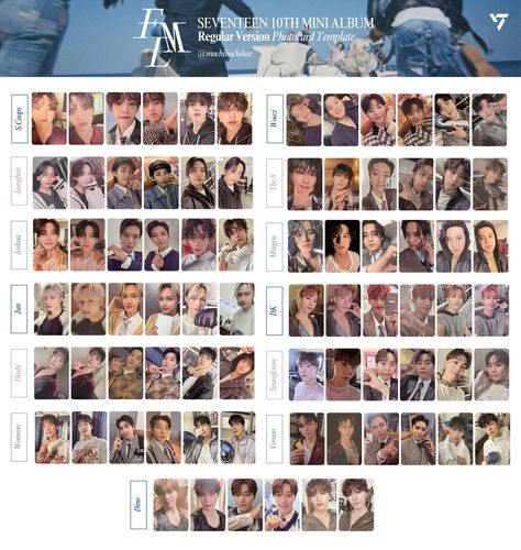 Fml Carat Version, Seventeen Fml, Seventeen Photocard, Photocard Collection, Pc Template, Photocard Template, Seventeen Album, Photo Card, Photo Cards