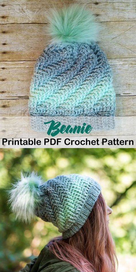 Winter Hat Crochet Patterns - cozy beanie - A More Crafty Life #crochet #crochetpattern #crochethat #diy Hat Crochet Patterns, Winter Hat Crochet Pattern, Winter Hat Crochet, Pola Topi, Cozy Beanie, Crochet Winter Hats, شال كروشيه, Crochet Hat Free, Crochet Knit Hat