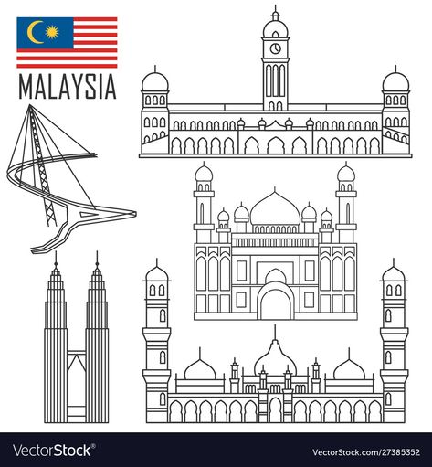 Malaysia Building Drawing, Merdeka Poster Drawing, Tugu Negara Malaysia Art, Doodle Merdeka Malaysia, Merdeka Malaysia Art And Craft, Payung Merdeka, Malaysia Drawing, Poster Merdeka, Malaysia Art