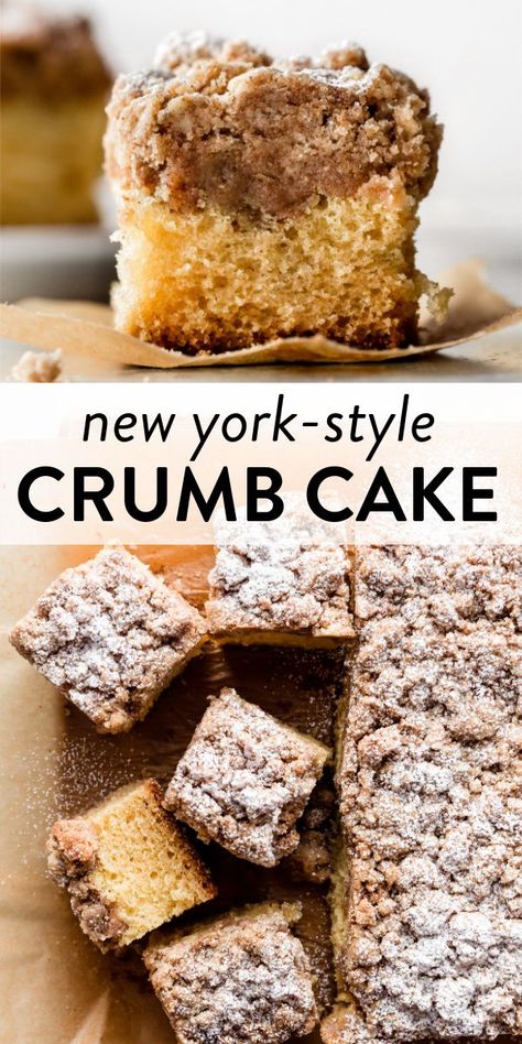 New York Style Coffee Cake, Sour Cream Crumb Cake, Ny Crumb Cake Recipe, Crumb Cake Topping Recipe, Butter Crumb Cake, Easy Crumb Cake, Best Crumb Cake Recipe, Easy Crumb Cake Recipe, Crumb Cake Topping