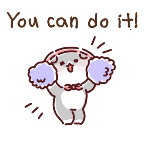 You Can Do It Gif, Hands Sticker, Do Gif, Hand Sticker, Cute Love Cartoons, Keep Trying, Good Grades, Cheer Up, Mental Wellness