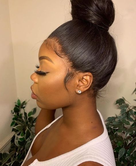 360 lace frontal wig baby hair all around perimeter Wig Bun Black Women, Bun Black Women, Frontal Wig Body Wave, Ponytail Wig, Straight Ponytail, Human Hair Color, Cheap Human Hair, Texturizer On Natural Hair, 360 Lace Wig