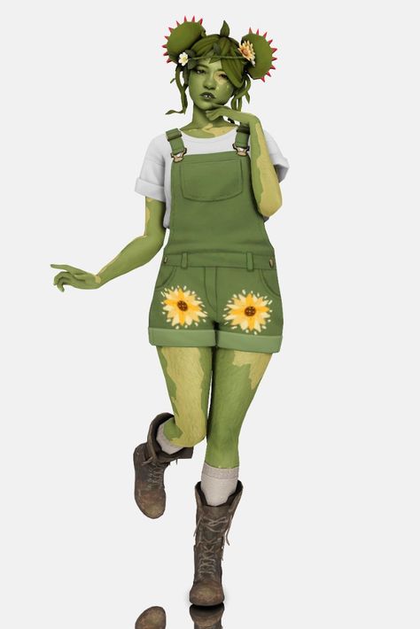 Sims 4 Cc Gardener Outfit, Sims 4 Scientist Cc, Boho Sims 4 Cc Clothes, Sims 4 Cc Overalls, Sims Reference, Sims Finds, Scarecrow Hat, Sims Ideas, Cool Piercings