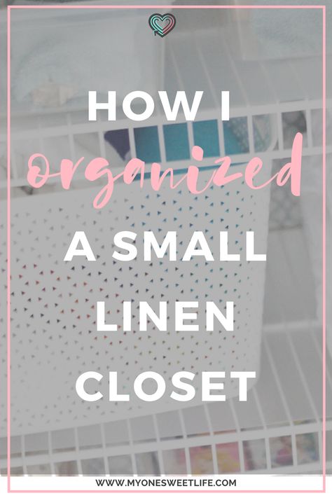 How to organize a small linen closet. Linen Storage and towel storage is essential in any linen closet. Using a few key bathroom organizers, you can achieve a beautiful cohesive look on a budget! #organizing #organizingtips #closetstorage #bathroomideas via @myonesweetlife Closet Organization On A Budget, Small Linen Closet Organization, Small Linen Closet, Office Closet Ideas, Organization On A Budget, Small Linen Closets, Clever Bathroom Storage, Bathroom Linen Closet, Linen Closet Storage