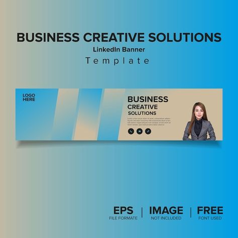 Creative Linkedin Banner, Linkedin Banner Design, Linkedin Banner, Social Media Calendar, Banner Template Design, Specific Goals, Social Media Templates, File Free, Brand Awareness