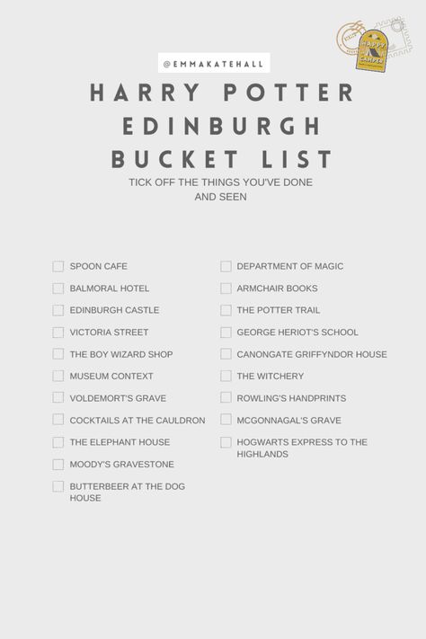 Harry Potter Edinburgh Bucket List, Edinburgh Harry Potter Tour, Harry Potter Travel List, Harry Potter Destinations, Edinburgh Checklist, Harry Potter Bucket List, Edinburgh Bucket List, Harry Potter Trip, Harry Potter List