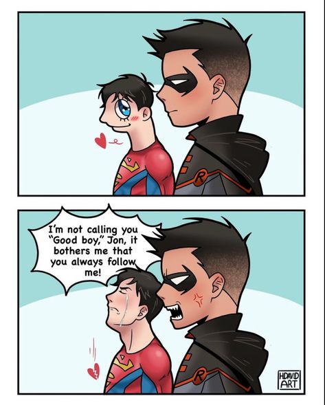 Super Boy X Damien, Dc Christmas Pfp, Damien Wayne X Jon Kent, Damian X Jon, Dc Comics Funny, Young Justice Robin, Super Sons, Jon Kent, Superman X Batman