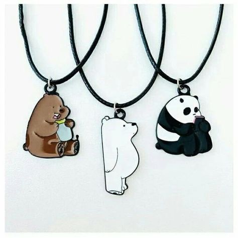 Panda Items, قلادات متدلية, Trio Necklace, 3 Best Friends, Bff Matching, Bff Jewelry, Pretty Jewelry Necklaces, Bff Necklaces, All Nike Shoes