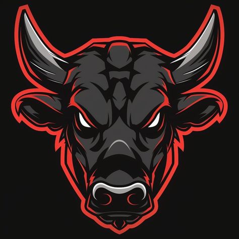 Today's Midjourney Experiment. Prompts: Angry bull, headshot, intense, menacing, powerful, aggressive, Scherenschnitte style, sport graphic logo, high contrast, highly stylized, three colors, red, black, white, gray, bold, crisp outlines, in the style of professional sports teams, isolated, sticker, red sticker outline, flat black background, --stylize 400 --v 6 Big Bull Logo, Bull Logo Design Creative, Bull Black And White, Fs Logo, Three Colors Red, Angry Bull Logo, Bull Sticker, Angry Bull, Sticker Logo