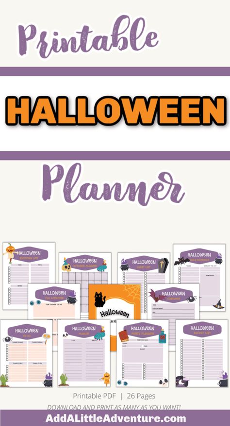 Holiday Planner Printables, Halloween Budget, October Planner, Halloween Bucket List, Halloween Planner, Thanksgiving Planner, Holiday Organization, Monthly Planner Template, Halloween Printables Free