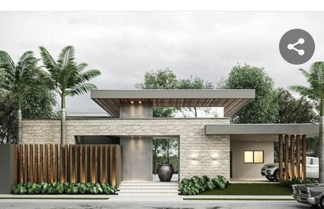 Modern Tropical House, Contemporary House Exterior, Modern Villa Design, Modern House Facades, Modern Exterior House Designs, Minimal House Design, Bungalow Design, Beautiful House Plans, Bungalow House Design