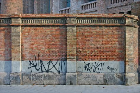 Grafitti On Brick Wall, Cartoon Brick Wall, Brick Wall With Graffiti, Brick Wall House, Graffiti On Brick Wall, Brick Graffiti, Brick Wall Graffiti, Wall With Graffiti, Brick Wall Drawing