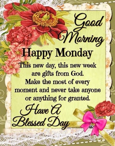 Happy Monday Blessings, Monday Morning Blessing, Good Morning Prayer Quotes, Monday Greetings, Quotes To Brighten Your Day, Monday Morning Quotes, Good Morning Monday, Lovely Good Morning Images, Good Morning Happy Monday