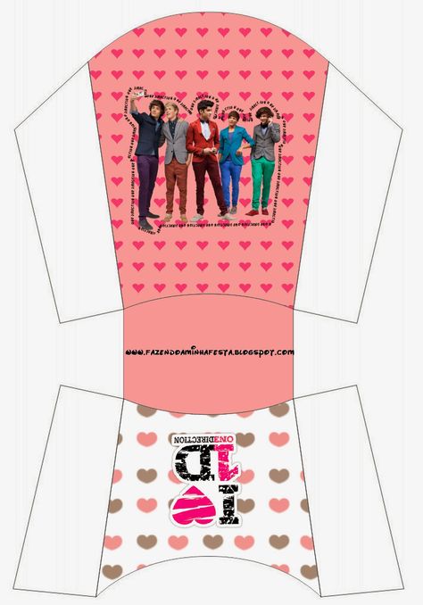 One Direction Minecraft Template, One Direction Crafts, One Direction Party, One Direction Gifts, Minecraft Templates, Diy Gift Box Template, One Direction Art, Printable Boxes, Doll Template