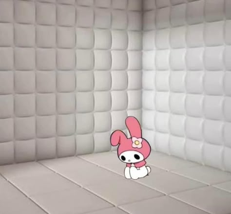 #anime #cartoon Padded Room Aesthetic, Reaction Images Mentally Ill, My Melody Moodboard, My Melody Funny, Psych Wards, Ward Aesthetic, Melody Core, Sanrio Meme, Padded Room