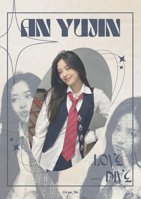 Yujin Love Dive, Poster Tutorial, Kpop Design, Love Dive, Ive Yujin, Dorm Posters, Folder Design, Canva Tutorial, Canva Pro