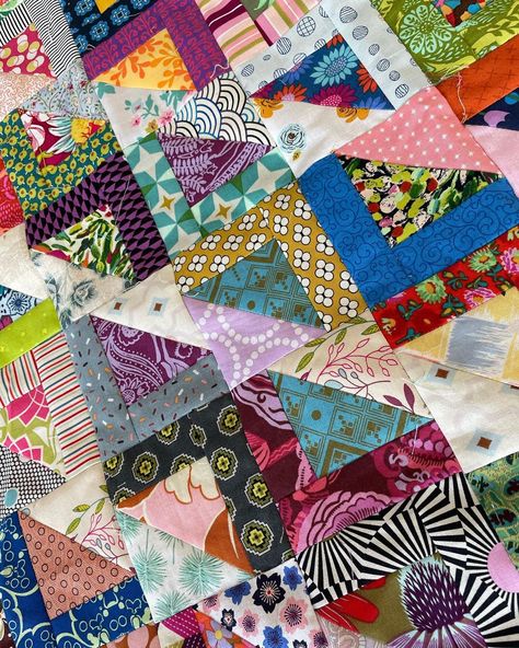 Vintage Scrap Quilt Patterns, Boho Quilts Bohemian, Scrap Quilts Patterns Leftover Fabric Tutorials, Bohemian Quilt Pattern Free, Color Block Quilt Pattern, Scrap Blocks Quilt, Quilts For Sale Handmade, Stash Buster Quilts Free Pattern, Unallocated Quilt Pattern