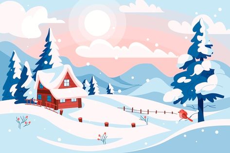 Free vector flat background for winter s... | Free Vector #Freepik #freevector #winter #snow #background #cold Cartoon Winter Background, Snow Background, Snow Illustration, Snow Vector, Flat Background, Winter Time, Vector Background, Vector Photo, Winter Snow