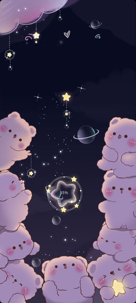 Cute Wallpapers Iphone, Iphone Wallpaper Kawaii, Cute Panda Wallpaper, Cute Galaxy Wallpaper, Japon Illustration, Cute Pastel Wallpaper, Purple Wallpaper Iphone, Cute Emoji Wallpaper, Kraf Diy