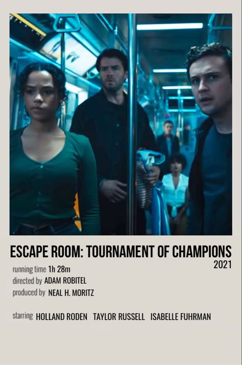 minimal polaroid movie poster for escape room 2: tournament of champions Escape Room 2 Movie, Escape Room Movie Poster, Escape Room Poster, Escape Room Movie, Escape Room Tournament Of Champions, Film Zombie, Escape Movie, Polaroid Movie Poster, Indie Movie Posters