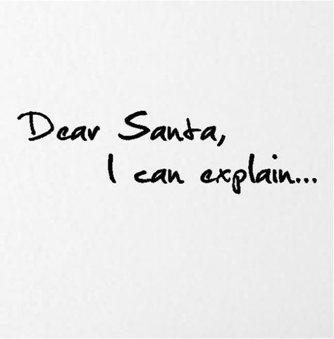 Dear Santa, I can explain! Fault Quotes, Dear Santa I Can Explain, Santa I Can Explain, I Can Explain, Fina Ord, Black Clothing, Quotes Life, Christmas Quotes, Dear Santa