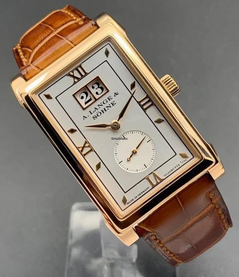 A. Lange & Söhne Cabaret in 18k Roségold 107.032 for $16,145 for sale from a Seller on Chrono24 Roman Numeral Bracelet, Tank Watch, Dream Watches, Rose Gold Crystal, Luxury Men, Gold Pin, Authentic Watches, Watch Lover, Rose Gold Bracelet