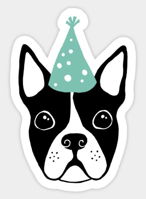 Boston Terrier Cartoon Drawings, Boston Terrier Party Theme, Boston Terrier Pups, Boston Terrier Illustration, Boston Terrier Funny, Dog Kitchen, Puppy Drawing, Boston Terrier Puppy, Puppy Birthday