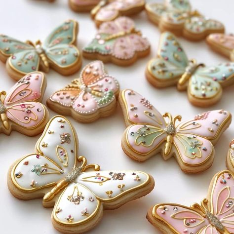 Elegant Cookies, Butterfly Cookies, Royal Iced Cookies, Spring Butterfly, Paint Cookies, Sugar Cookie Designs, Pretty Cookies, Fancy Cookies, Cookie Frosting