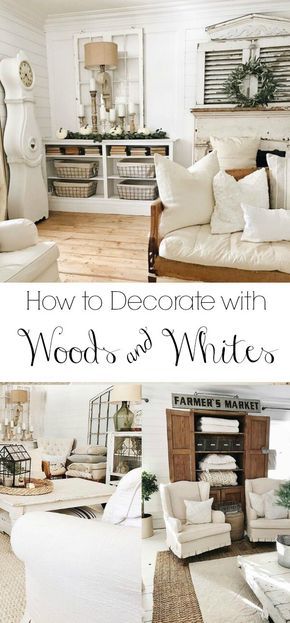 Finding the perfect balance of wood and white can be a challenge. I'm sharing 5 easy steps help you achieve the perfect wood and white vintage look. Case In Stile Country, Farmhouse Design Ideas, Wood And White, Small Bedrooms, House Design Ideas, White Living, Shabby Chic Vintage, White Living Room, Easy Home Decor