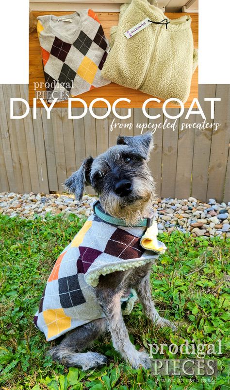 Diy Dog Coat, Sewing Refashion, Dog Jacket Patterns, Diy Dog Sweater, Dog Clothes Patterns Sewing, Large Dog Sweaters, Dog Coat Pattern, Dog Sewing Patterns, Dogs Diy Projects