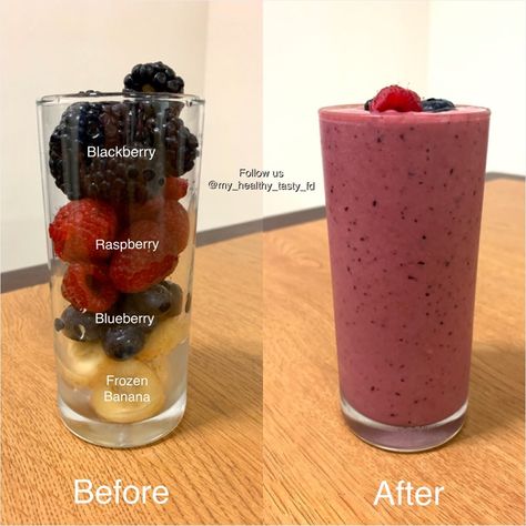 Healthy Fruit Smoothies, Fruit Smoothie Recipes Healthy, Mixed Berry Smoothie, Easy Healthy Smoothies, Nutrition Sportive, Smoothie Drink Recipes, Idee Pasto, Healthy Drinks Smoothies, Easy Smoothie Recipes