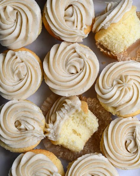 Vanilla Brown Butter Cupcakes | Buttermilk by Sam Cupcakes Aesthetic, Fluffy Vanilla Cupcakes, Dream Bakery, Brown Butter Frosting, Butter Cupcakes, Aesthetic Dream, Tasty Desserts, Butter Frosting, Baking Sweets