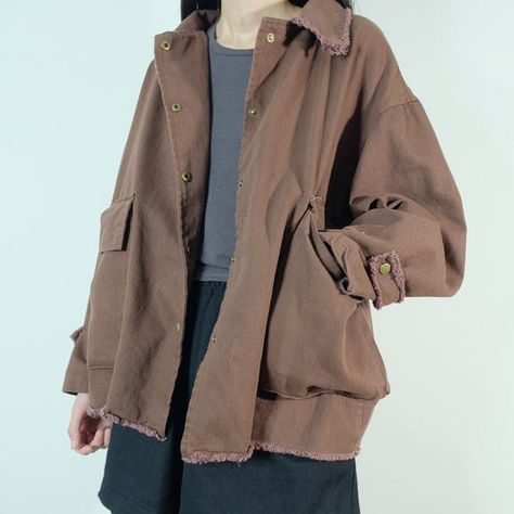 Big Jacket Reference, Goblincore Stuff, Big Jacket Outfits, Big Jacket, Spring Outwear, Baggy Jacket, Jackets Vintage, Tan Coat, Cheap Jacket