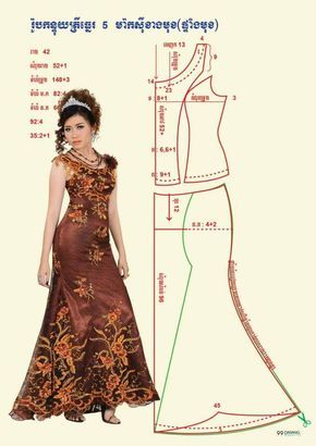 Chinese Dresses Pattern, Pola Rok, Gown Sewing Pattern, Long Dress Patterns, Sewing Blouses, Beautiful Evening Dresses, Girls Dress Sewing Patterns, Gown Pattern, Blouse Pattern Sewing