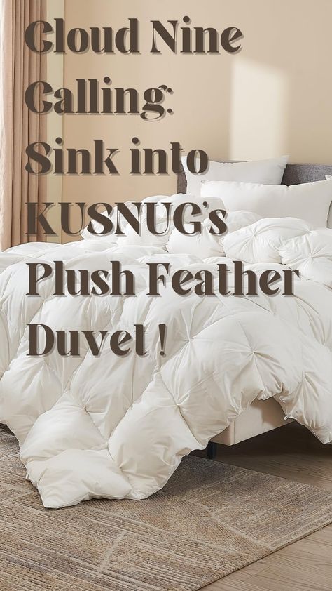 Pure luxury awaits! This image showcases KUSNUG's Fluffy Goose Feather Duvet nestled invitingly on a queen-size bed. Fluffy Bedding Ideas, Concrete Kitchen Island, Amazon Bedding, Dreamy Bed, Bed Luxury, Feather Bed, Fluffy Bedding, Goose Feather, Luxurious Bed