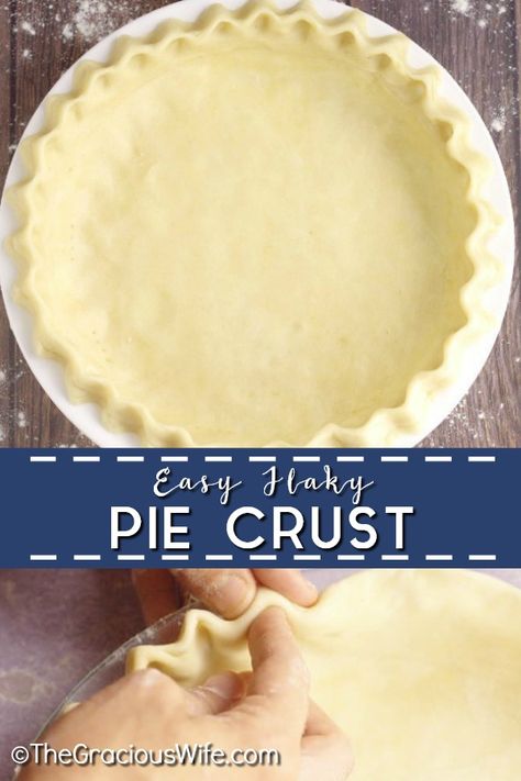 Easy Flaky Pie Crust Recipe, Easy Flaky Pie Crust, Best Pie Crust Recipe, Flaky Pie Crust Recipe, Pie Crust Recipe Easy, Pie Dough Recipe, Homemade Pie Crust, Homemade Pie Crust Recipe, Easy Pie Crust