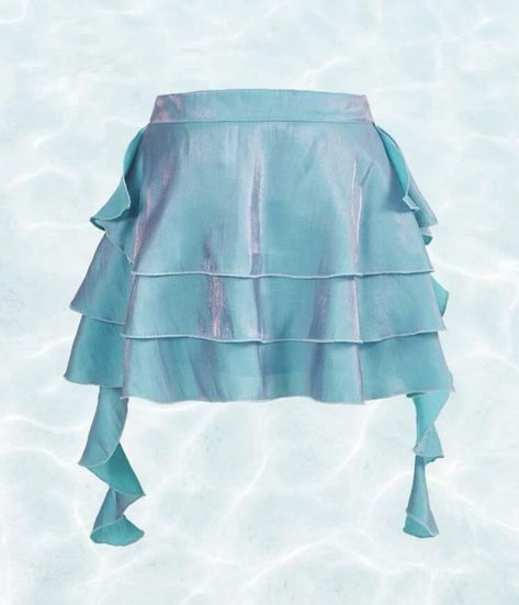 Elegant Blue Flowy Mini Skirt, Blue Siren Outfit, Blue Short Flowy Skirt, Blue Water Skirt, Light Blue Flowy Mini Skirt, Jellyfish Skirt, Ocean Skirt, Jellyfish Princess, Abbey Bominable