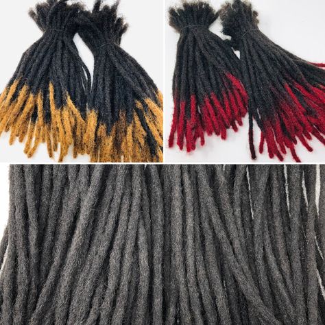 100% cheveux humains Dreadlocks Extensions Handmade Medium 1/4 - Etsy Canada 100 Locs, Human Hair Dread Extensions, Dreads Short Hair, Hair Dreadlocks, Dreadlocks Extensions, Red Tips, Loc Extensions, Dreadlock Hairstyles For Men, Dread Extensions