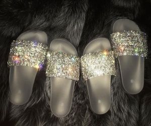 shoes Diy Sliders, Sliders Footwear, Vetements Shoes, Rhinestone Slides, Dance Floors, Cute Sandals, Womens Slides, Shoe Closet, Shoes Slippers