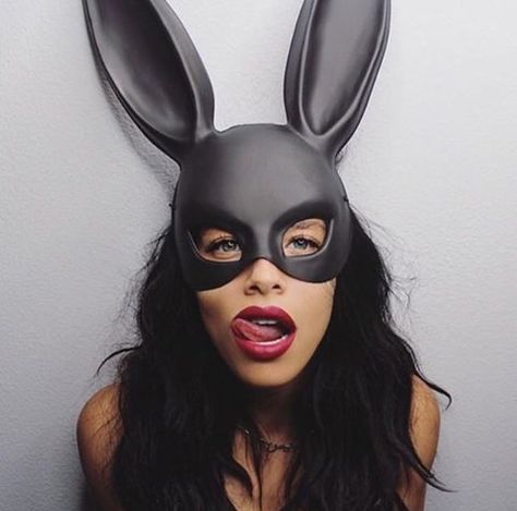 Bunny Mask, Mask Painting, Creative Photoshoot Ideas, Mask Girl, Bnw Photography, I Am Beautiful, Model Poses Photography, A Bunny, Bunny Girl