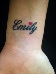 Emily Name Tattoo, Emily Tattoo, Lifeline Tattoos, Emily Name, Ideas Name, Rose Tattoo Meaning, Vegas Tattoo, Infinity Tattoo Designs, Female Tattoos