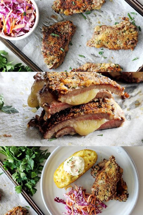 Deliciously tender beef, crunchy panko crumbs, and melted cheese - there's a lot to love about this cheesy crumbed beef schnitzel. Crumbed Beef Schnitzel, Beef Schnitzel Recipes, Beef Schnitzel, New Zealand Cuisine, Schnitzel Recipe, Schnitzel Recipes, Recipe Beef, Panko Crumbs, Tender Beef