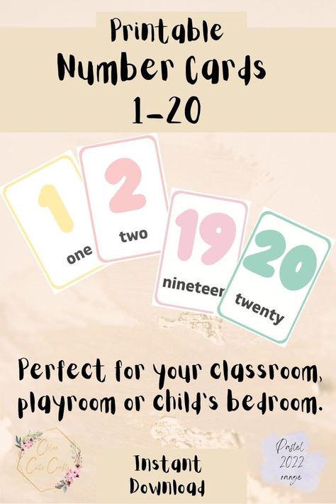 Introducing our NEW pastel flashcards Numbers 1-20. Use these beautiful flashcards created by teachers to introduce your children to their numbers. Early recognition of numbers, supports children's number and maths development later on. #digital #digitaldownloads #digitalprintables #education #educationprintables #nursery #kindegarten #nurseryeducation #earlychildhoodeducation #eyfs #curriculum #montessori #classroom #classroomresources #number #pastel #numbercards #flashcards #1-20 Eyfs Curriculum, Number Flashcards, Preschool Homeschool, Montessori Classroom, Printable Numbers, Educational Printables, Number Cards, Homeschool Preschool, Early Childhood Education