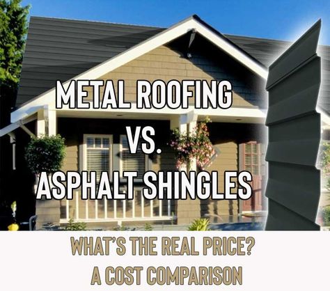 metal roof vs. shingles Metal Roof Over Shingles, Metal Roof Cost, Metal Shingle Roof, Metal Shingles, Asphalt Roof, Steel Roofing, Asphalt Shingles, Tin Roof, Little Cottage