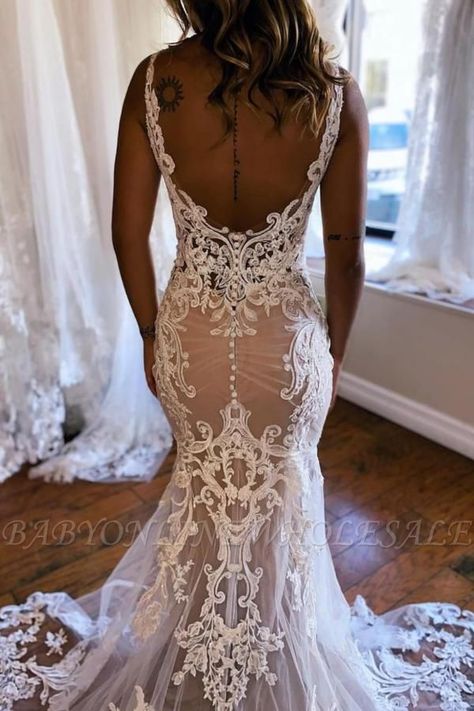 V-neck Sweetheart Lace Mermaid Long Wedding Dresses | Babyonlinewholesale Red Wedding Gowns Brides, Western Bridesmaid Dresses, Ivory Mermaid Wedding Dress, Bride Things, Red Wedding Gowns, Maui Elopement, Wedding Boards, Anniversary Dress, Western Themed Wedding