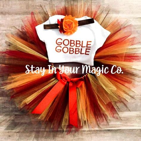 Thanksgiving Tutu, Babys First Thanksgiving, Rosette Headband, Cardboard Shipping Boxes, Dress For Kids, First Thanksgiving, Gobble Gobble, Plastic Hangers, Tutu Outfits